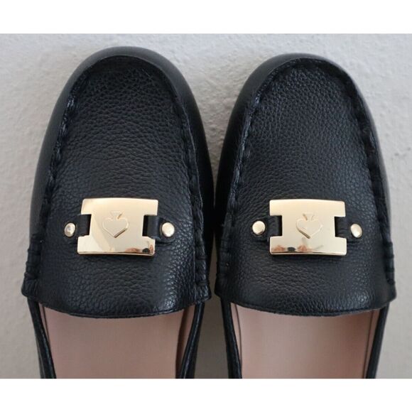 Kate Spade New York Women's Sz 8B Black Carmen Pebbled Leather Loafers $158 - Picture 8 of 9
